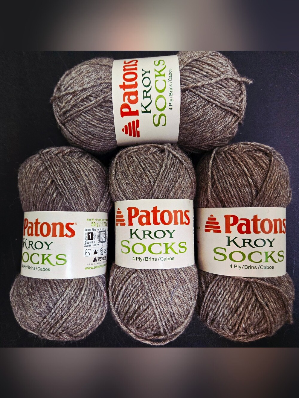 PATONS KROY SOCKS YARN- Color: Flax ( Brownn Heathered )